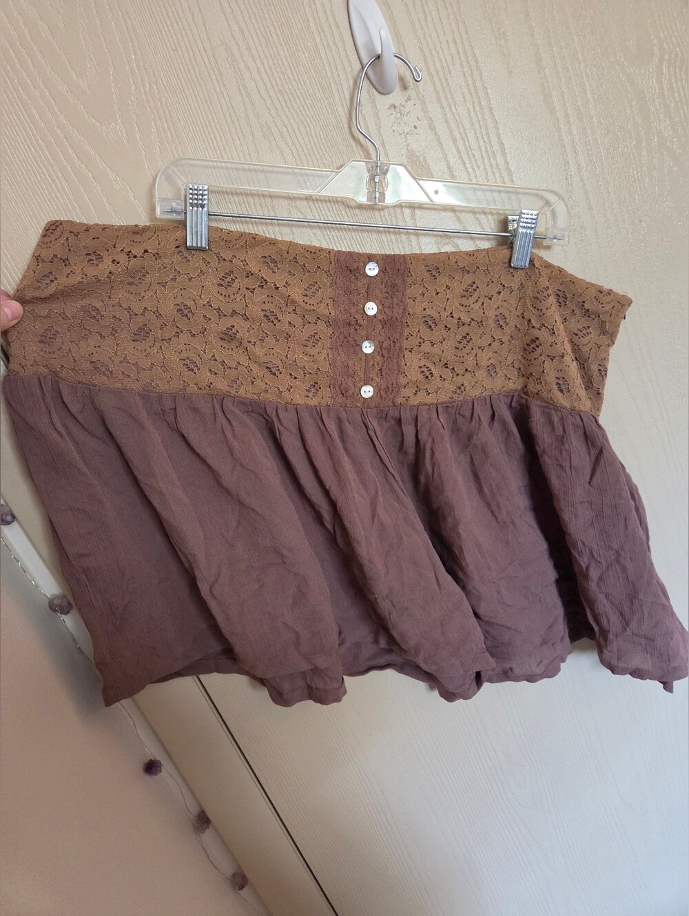 Wet Seal Vintage Boho Brown And Tan Lace Shorts Womens Size 3XL NWT